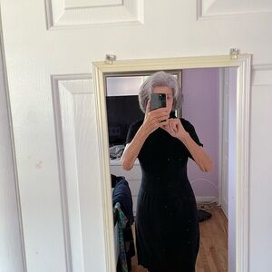 LOFT Elegant Black short sleeve dress